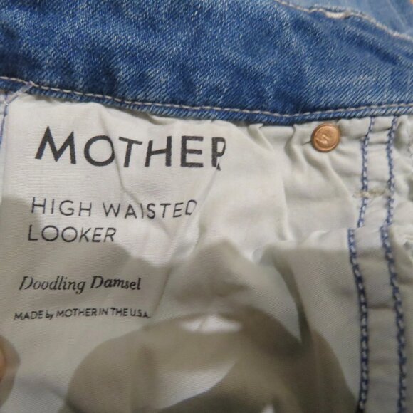 MOTHER High Waisted Looker Jeans in Doodling Damsel - Size US 27 - Picture 15 of 15